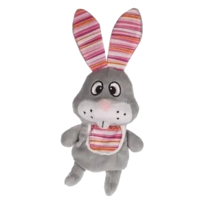 Peluche para cães coelho cinzento com som, sem enchimento