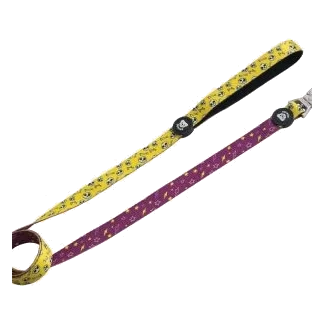 Trela bicolor Dukier Calaveras para cães, pega em neopreno, T1 e T2