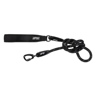 Trela de corda para cão FuzzYard FY Active preto, 155 cm