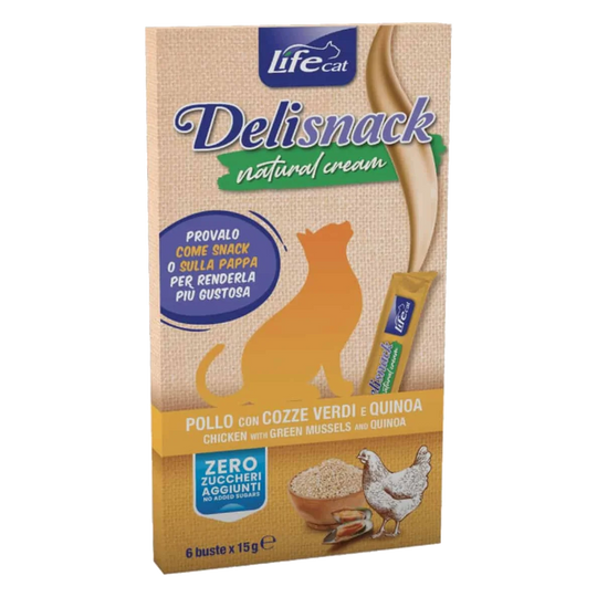 Creme Life Cat frango com quinoa para gatos, 6 × 15 g