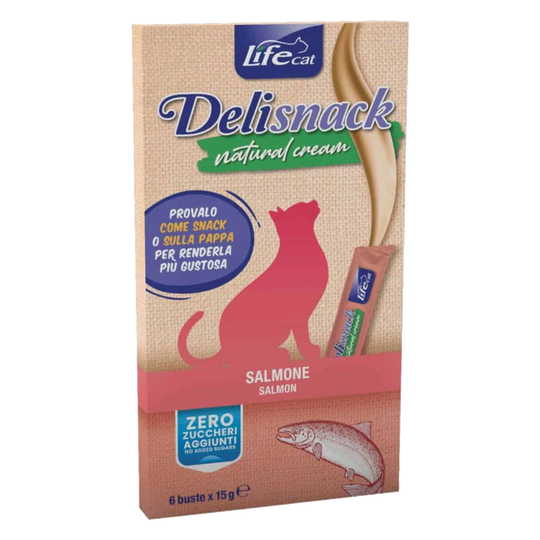 Creme Life Cat salmão para gatos, 6 × 15 g