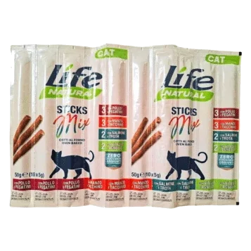 Sticks Life Cat Deli Snack mix para gatos, 10 × 5 g