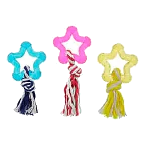 Mordedor para cães estrela com corda, 8 cm