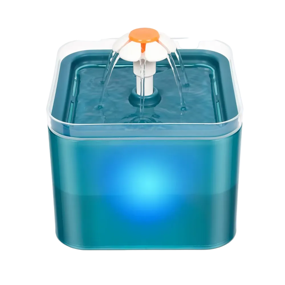 Fuente de agua de 2 L con luz LED para gatos y perros pequeños, verde - ZONLIDOOG