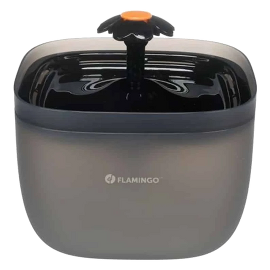 Fonte de água para gatos Flowie quadrada preta 2 L