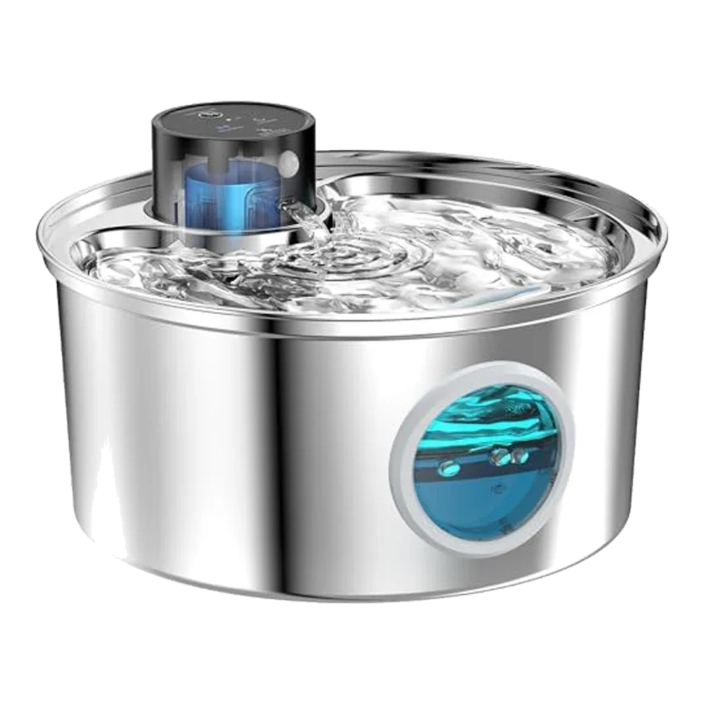 Fonte de água para gatos em aço inoxidável 3,2 L com sensor e carregamento USB