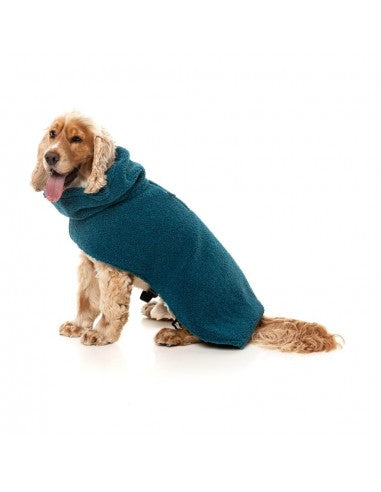 Casaco para cão de gola alta FuzzYard The Cosy, Blue Lagoon (tamanho 1)