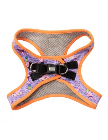 Peitoral step-in para cão FuzzYard Aloha Dolphins respirável
