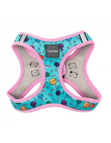 Peitoral step-in para cães FuzzYard Hey Suckers!, respirável e refletor
