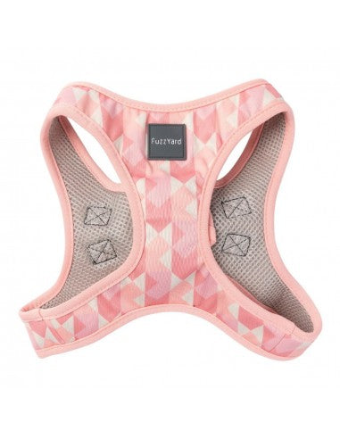 Peitoral step-in para cães FuzzYard Pink Lemonade respirável e refletor