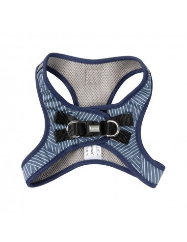 Peitoral step-in para cães FuzzYard Thornbury Aegean Blue respirável e refletor