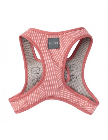 Peitoral step-in para cães FuzzYard Thornbury Brick Red respirável e refletor