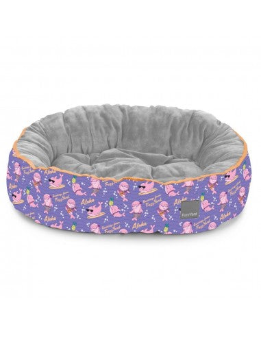 Cama reversível para cães FuzzYard Aloha Dolphins (tamanho L)