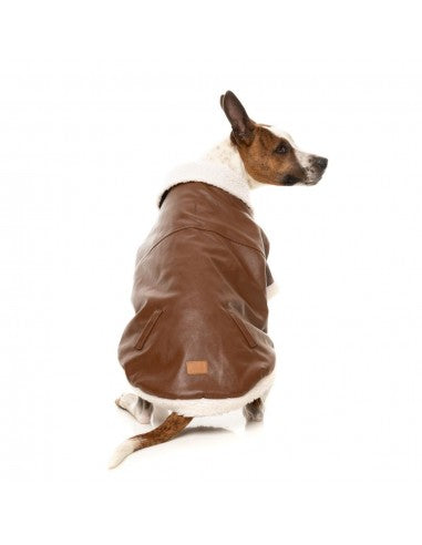 Casaco aviador para cães FuzzYard Ava castanho