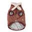 Casaco bomber para cães FuzzYard Nordic grená com cachecol amovível