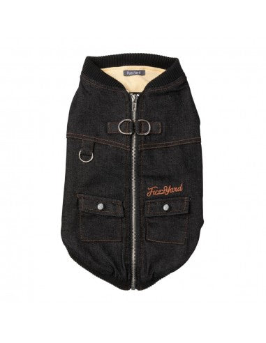 Casaco de ganga com peitoral para cães FuzzYard Kojima preto