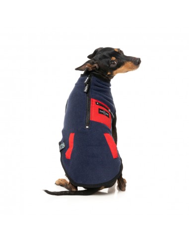 Colete sherpa para cães FuzzYard Fitzroy azul-marinho