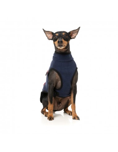 Colete sherpa para cães FuzzYard Fitzroy azul-marinho