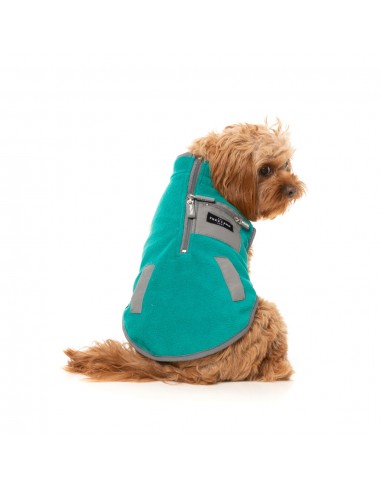 Colete sherpa para cães FuzzYard Fitzroy verde