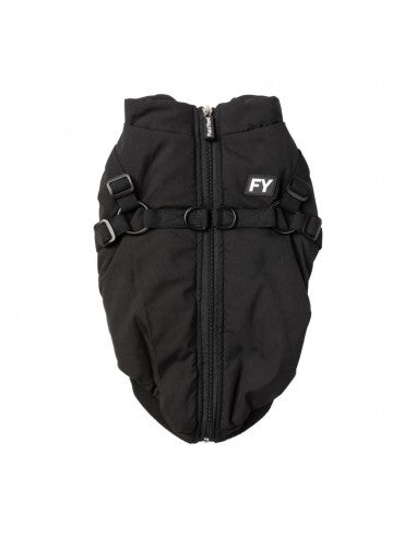 Casaco com peitoral para cães FuzzYard Flash preto
