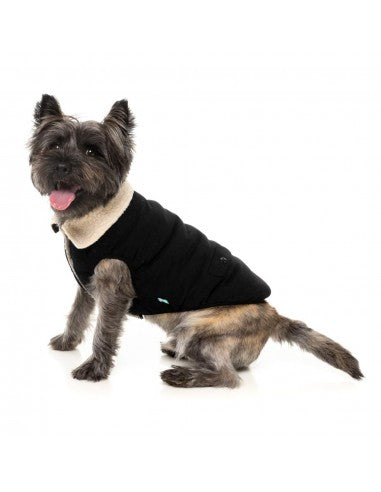 Casaco com forro sherpa para cães FuzzYard Frontier preto