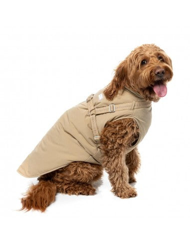 Casaco para cão com peitoral FuzzYard Horizon taupe