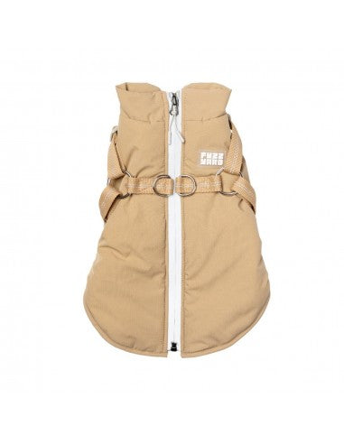 Casaco para cão com peitoral FuzzYard Horizon taupe