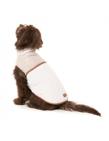 Casaco com forro sherpa para cães FuzzYard Ivanhoe marfim