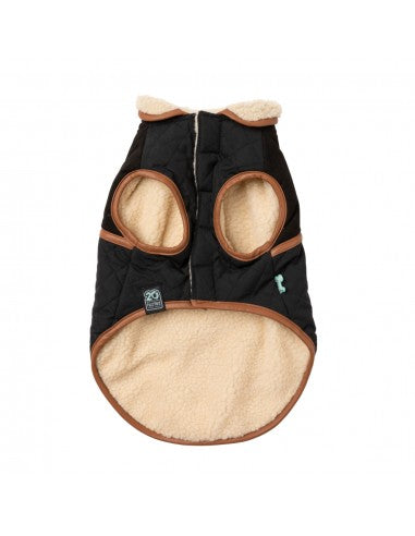 Casaco com forro sherpa para cães FuzzYard Ivanhoe preto