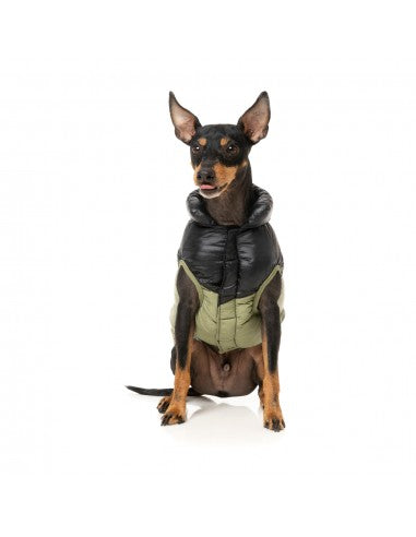 Casaco acolchoado para cães FuzzYard South Harlem verde-oliva