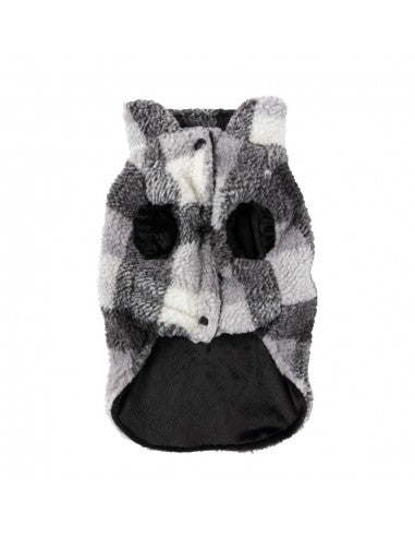 Casaco polar para cães FuzzYard The Lumberjack aos quadrados preto e branco