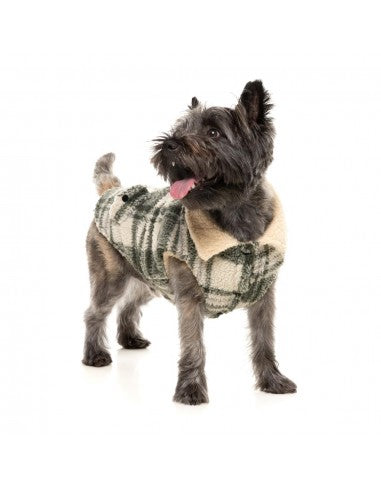 Casaco para cão FuzzYard Lumberjack 25 verde e creme