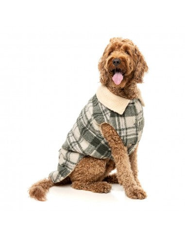 Casaco para cão FuzzYard Lumberjack 25 verde e creme
