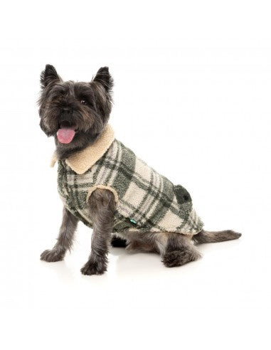 Casaco para cão FuzzYard Lumberjack 25 verde e creme