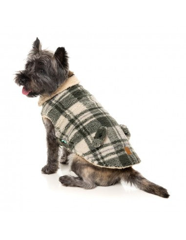 Casaco para cão FuzzYard Lumberjack 25 verde e creme