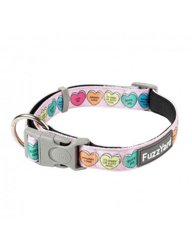 Coleira em neopreno para cães FuzzYard Candy Hearts (tamanho M)