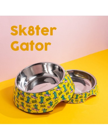 Comedouro antiderrapante para cães FuzzYard Sk8ter Gator (tamanho S)