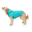 Impermeável com capuz para cães FuzzYard Evo verde-azulado