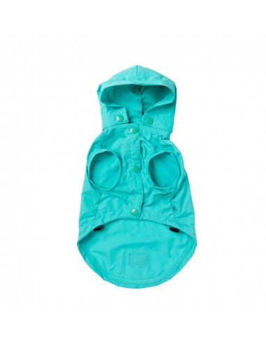 Impermeável com capuz para cães FuzzYard Evo verde-azulado