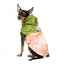 Impermeável reversível para cães FuzzYard Ormond verde-azeitona e rosa