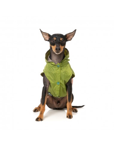 Impermeável reversível para cães FuzzYard Ormond verde-azeitona e rosa