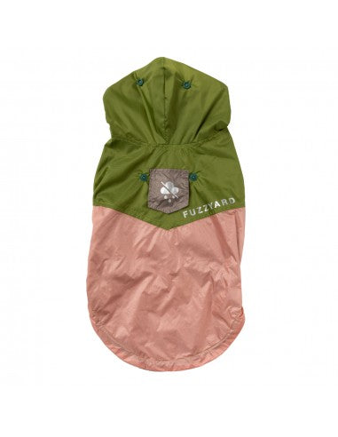 Impermeável reversível para cães FuzzYard Ormond verde-azeitona e rosa