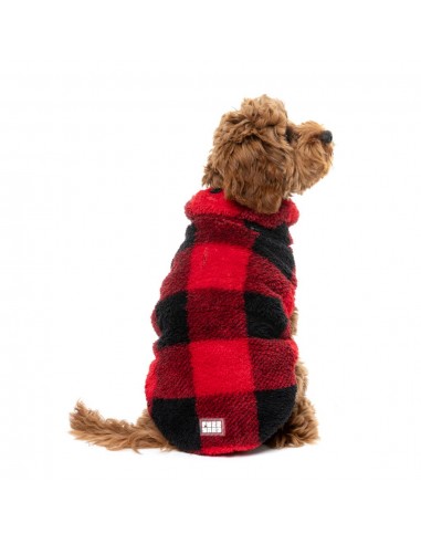 Camisola para cães FuzzYard Checkered Teddy vermelha