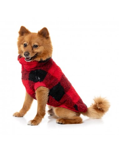 Camisola para cães FuzzYard Checkered Teddy vermelha