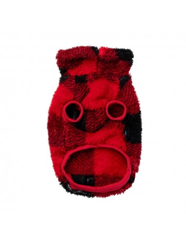 Camisola para cães FuzzYard Checkered Teddy vermelha