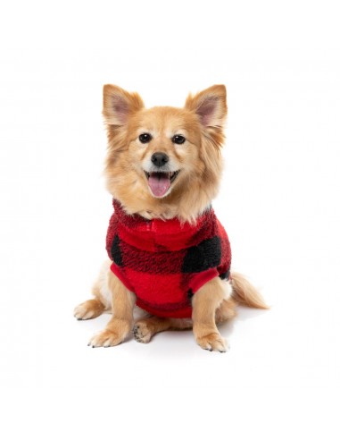 Camisola para cães FuzzYard Checkered Teddy vermelha
