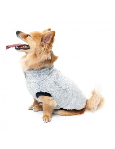 Camisola de peluche para cães FuzzYard Frosted Teddy azul-marinho