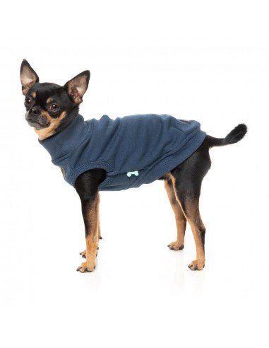 Camisola bordada para cão FuzzYard Smiley azul-marinho