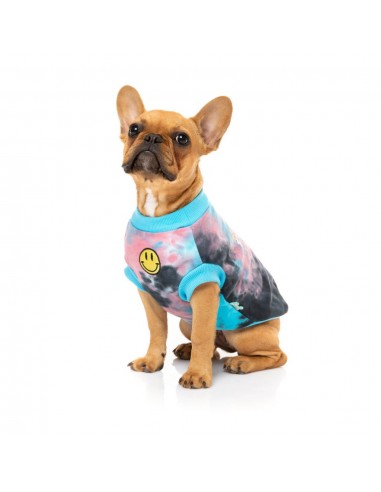 Camisola com capuz para cães FuzzYard Smiley Tie-rus, azul multicolor (tamanho 1)