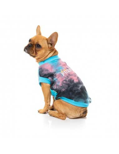 Camisola com capuz para cães FuzzYard Smiley Tie-rus, azul multicolor (tamanho 1)